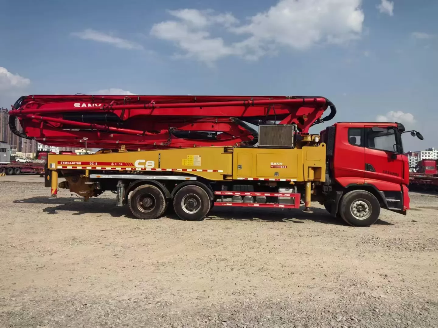 quality 2020 sany boom pump truck-mounted concrete pump car 49m on sany chassis