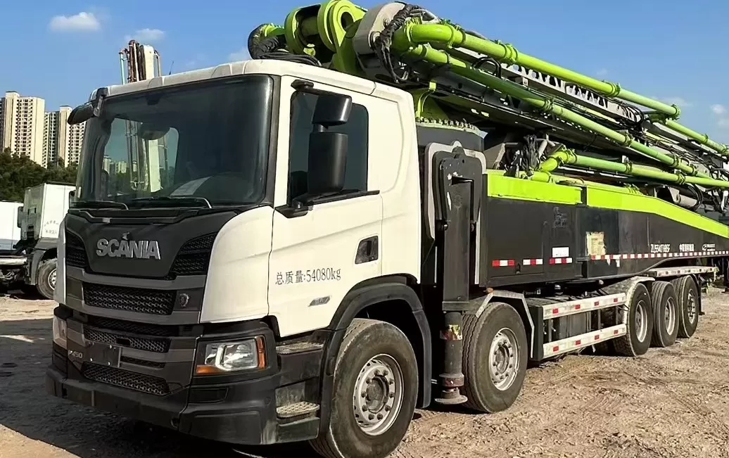 quality 2021 zoomlion boom pump truck-mounted concrete pump car 67m on scania chassis