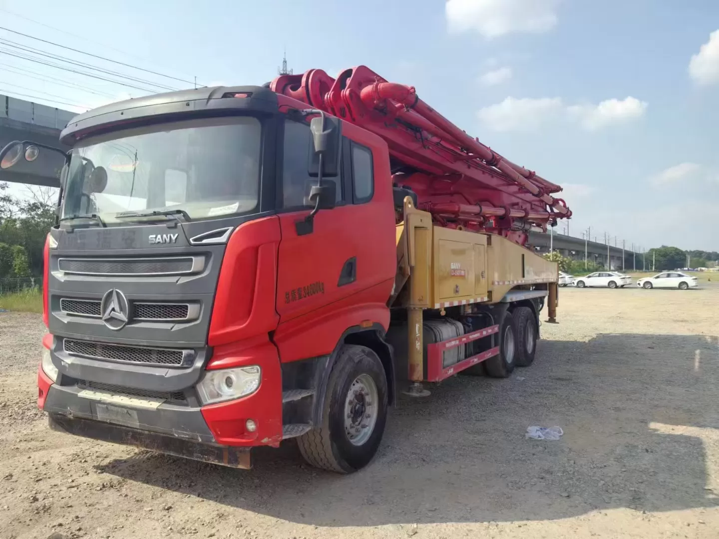 quality 2020 sany boom pump truck-mounted concrete pump car 49m on sany chassis