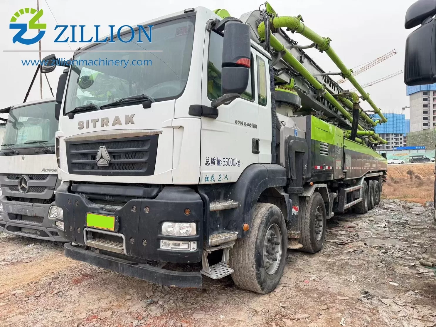 2022 zoomlion 70m long boom truck-mounted truck- pump car on sitrak chassis